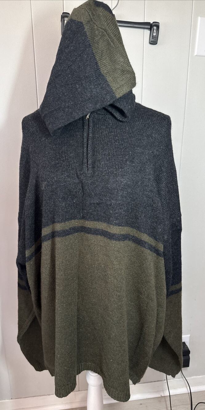 G.H. Bass & Co. Men’s 2XL Quarter Zip Knit Sweater Black And Green XX